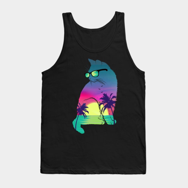 Summer Cat Tank Top by clingcling